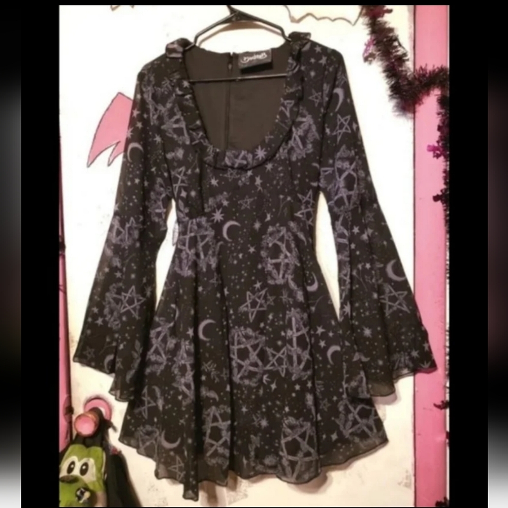 Killstar Forest Witch Gothic Pentagram Dress Hot Topic Dollskill Widow Sourpuss